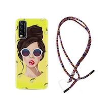 Vivo Y11S Kılıf Rasta Boyun Askılı Lollipop Woman 1416 Siyah