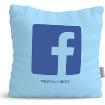 Kişiye Özel Facebook Mavi Yastık