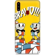 Samsung Galaxy A20s Uyumlu Cup Head Bravo Desenli Silikon Kılıf
