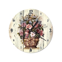 Çiçek Sepeti Baskılı Duvar Saati (408150011) Çok Renkli
