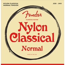 Fender 0730100400 100 Serisi Klasik Gitar Teli 28-43 Gümüş Kaplama Sarım Ve Şeffaf Naylon Tizler Başlangıç Ve Öğrenci İçin İdeal