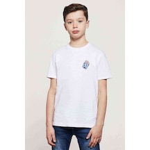 Tshirthane Watercolor Hot Air Balloon Baskılı Unisex Çocuk Beyaz T-Shirt (534782960)