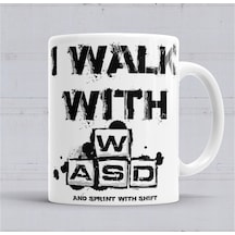 I Walk With Wasd Klavye Kupa Bardak Porselen Karışık