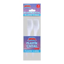 Plastik Çatal Seti - 10'lu Paket - Beyaz Renk - Kullan At Çatal Çok Renkli