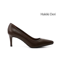 Gönderi(R) Gönderi R Kahverengi Sivri Burun İnce Topuklu Hakiki Deri Stiletto Kahverengi