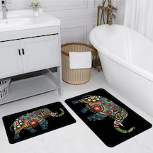 Eliana Home Dijital Baskılı 2'li Banyo Paspas Takımı Lna5153 Siyah