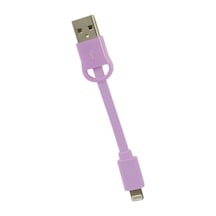Goji Fit 8cm Apple Uyumlu iOS Lightning Şarj + Veri Kablosu Mor