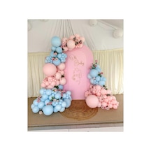 Makaron Mavi Ve Makaron Pembe Balon Zinciri 100 Adet Mix
