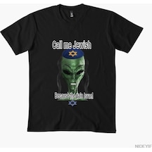 Flood Of Style Yahudi Uzaylı Meme T-shirt Erkekler Kadınlar Için % 100% Pamuklu Tişörtler 3xs-3xl Üstler 122 Siyah