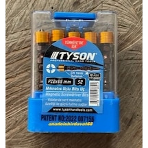 Tyson Pz2 Stoplu Vida Sıkma Ucu Mıknatıslı Çift Yönlü Yıldız Bits Uç 10adet
