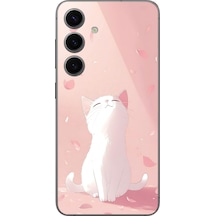 Samsung Galaxy S24 Uyumlu Minnoş Kedi Baskılı Silikon Kılıf Renkli
