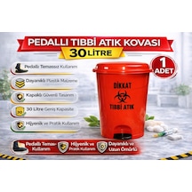 Pedallı Tıbbi Atık Kovası 60 Litre 1 Adet Kapaklı Pedallı Enfekte Atık Kovası Çok Renkli