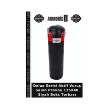 Delux Serisi Aktif Vuruş Salon Proline 135x40 Siyah Boks Torbası