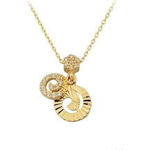 Altın Taşlı Spiral Kolye G10012