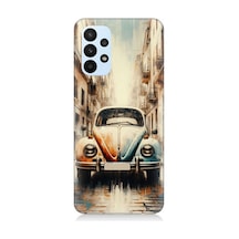 Samsung Galaxy A23 Uyumlu Islak Kaldırımda Retro Vosvos Desenli Silikon Kılıf Çok Renkli