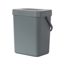 Pure Mini Duvara Monte Kapaklı Mutfak Çöp Kovası, Yiyecek Atıkları Caddesi, 1,32 Gall / 5 L Gri