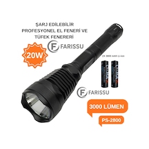 Ps-2800 30w 3000lm 3km Menzilli Şarjlı El Ve Tü Fek Feneri Siyah