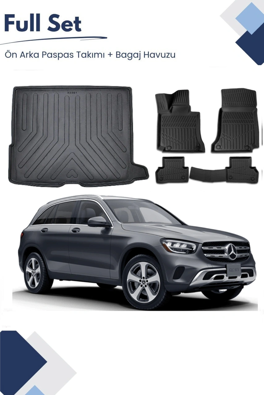 Mercedes Glc Suv 2017-2018-2019-2020-2021-2022 Model Tam Uyumlu Paspas+bagaj Havuzu Seti