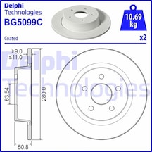 Delphı Fren Diski Arka Ford Connect 18 Ölçü: 280 Mm Bg5099c Kv6c 2a315 Ab Ac