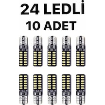 T10 Led 24 Ledli Metal Ultra Beyaz Park. Plaka. Tavan Ampulü 10 Adet