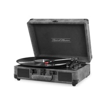 St14012 Retro Pikap - Bluetooth Ve Şarj Özellikli - Özel Dış Kaplama - Tüm Plakları Çalabilme Siyah/gri Deri
