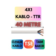 Öznur 4x1 Ttr Kablo Metre Seçenekli Beyaz - 40 Metre