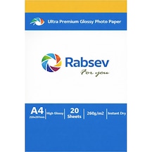 Rabsev Fotoğraf Kağıdı A4 Parlak 260gr 1 Paket 20 Adet