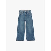 Koton Pamuklu Cepli Geniş Paça Denim Pantolon Orta İndigo 6skg40058ad İndigo