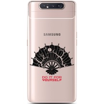 Samsung Uyumlu A80 Yelpaze Tasarımlı Süper Şeffaf Telefon Kılıfı Çok Renkli