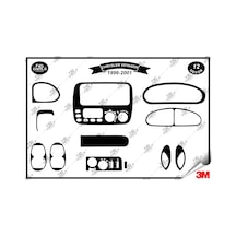 Chrysler Voyager 1996-2001 Torpido Konsol Trim Göğüs Maun Kaplama Set 12 Parça Siyah