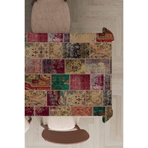 Çok Renkli Patchwork Dokuma Leke Tutmaz Masa Örtüsü Mso293n11