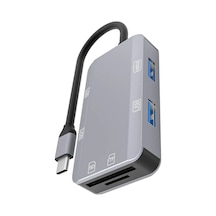 6'sı 1 Arada Mikro Sd Kart Adaptörü, Gri Type-c Usb Sd Çevirici Tak Çalıştır Portatif Card Reader