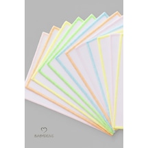 Babyden's Unisex 10'lu Yenidoğan ve Bebek Emzirme ve Ağız Bezi %100 Pamuk 20x20 CM Yumuşak Renkli Mendil 10'lu Set