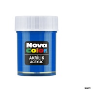 Nova Color Nc-171 Akrilik Boya Şişe Mavi Çok Renkli