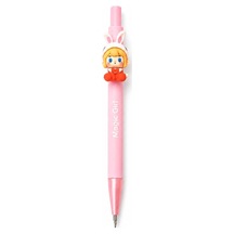 Magic Girl Jel Kalem, Sevimli Karakter Figürlü Tıklamalı Kalem, 0.5mm, Pastel Renkli, Kırtasiye Hediye Ürünü, Paketten Yalnızca 1 Adet Kalem Çıkmaktadır. Renk: Açık Pembe