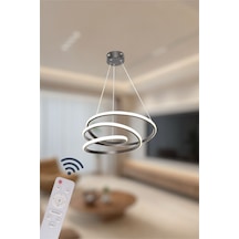 Ey Shop Space Model 3 Renk Kumandalı Beyaz&sarı&günışığı Led Avize Siyah