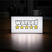 Masa Lambası - Wanted Logo Adaptörlü Dekoratif & Hediyelik Lamba Çok Renkli
