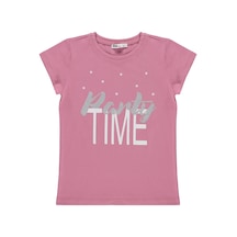 Civil Girls Party Time Baskılı 6-9 Yaş Tişört - Pembe Gül Kurusu