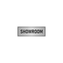 Metal Yönlendirme Levhası, Departman Kapı İsimliği Showroom 7x20 cm Gümüş Renk