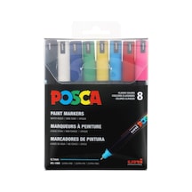 Uni Posca 0.7 Su Bazlı Poster Markörü Ana Renk 8'li