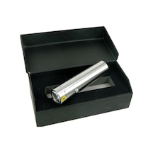 F Bk30 Paslanmaz Metal El Feneri - Pilli, Kutulu, Sellektörlü Krom