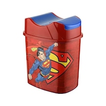 Superman Lisanslı 5.5 Litre Hazneli Çocuk Odası Çöp Kovası Açık Kahverengi