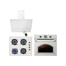 Kumtel Rustik B66-SF2 + KO-40TAHDF + DA6-835 Bej Cam Ankastre Set
