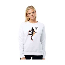 Silhouette Basketball Baskılı Beyaz Kadın Sweatshirt (528328002)