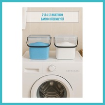 Bezos 2 Li Multibox Deterjanlık Kutusu & Banyo Düzenleyici & Saklama Kutusu 6 Lt Şeffaf Dfnbez