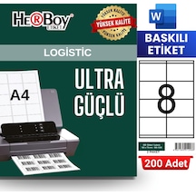Herboy Hb-1208 105 X 70 Mm A4 Baskılı Laser Etiket 200 Adet