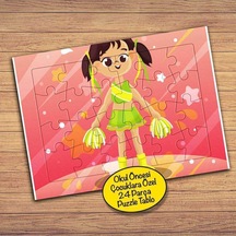 Sevimli Ponpon Kız Çocuklara Özel Puzzle Yapboz Tablo-173pz