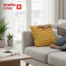 Smarto Relax Içi Dolgulu Kırlent 45x45 Cm Kare Salon & Berjer Kırlenti - Smr-kır-020 Beyaz - Sarı