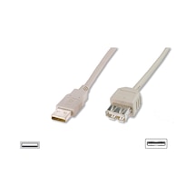 Usb 2.0 Uzatma Kablosu, Usb A, Erkek - Usb A Dişi, Awg 28, 1.8 Metre, Usb 2.0 Uyumlu, Ul, Bej Renk-19013