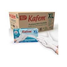 Kafem Beyaz Nitril Eldiven Pudrasız 100'lü 20 Paket